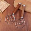 Danish Dough Whisk Wooden Handle Eggs Cream Mixing Rods Double Holes Flour Cake Stirrer Whisk Kitchen Baking Tools