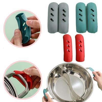 2/4 шт. Силиконовые накладки на ручки сковороды, защита от ожогов, нескользящие, защитные, крышка для пароварки, держатель для кастрюли, полезные кухонные гаджеты и инструменты