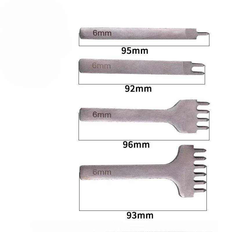 3/4/5/6MM 1/2/4/6 Prong DIY Leather Hole Punch Tool Leather Stitching Tools Diamond Chisel Leather Carving Punch Hole Work