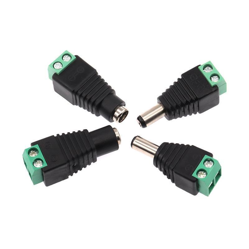 No Soldering Required Male Female CCTV Monitoring Video Cable Plug Connector for Home Indoor Surveillance Cabling