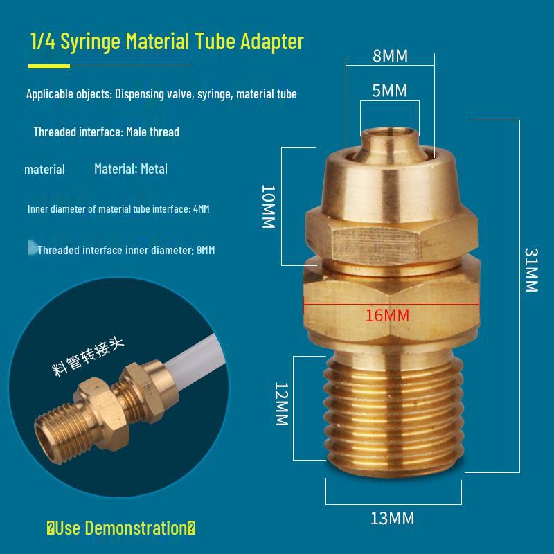 Ruhr Needle Tip Dispensing Machine Adapter: Valve Connector & Holder Accessories