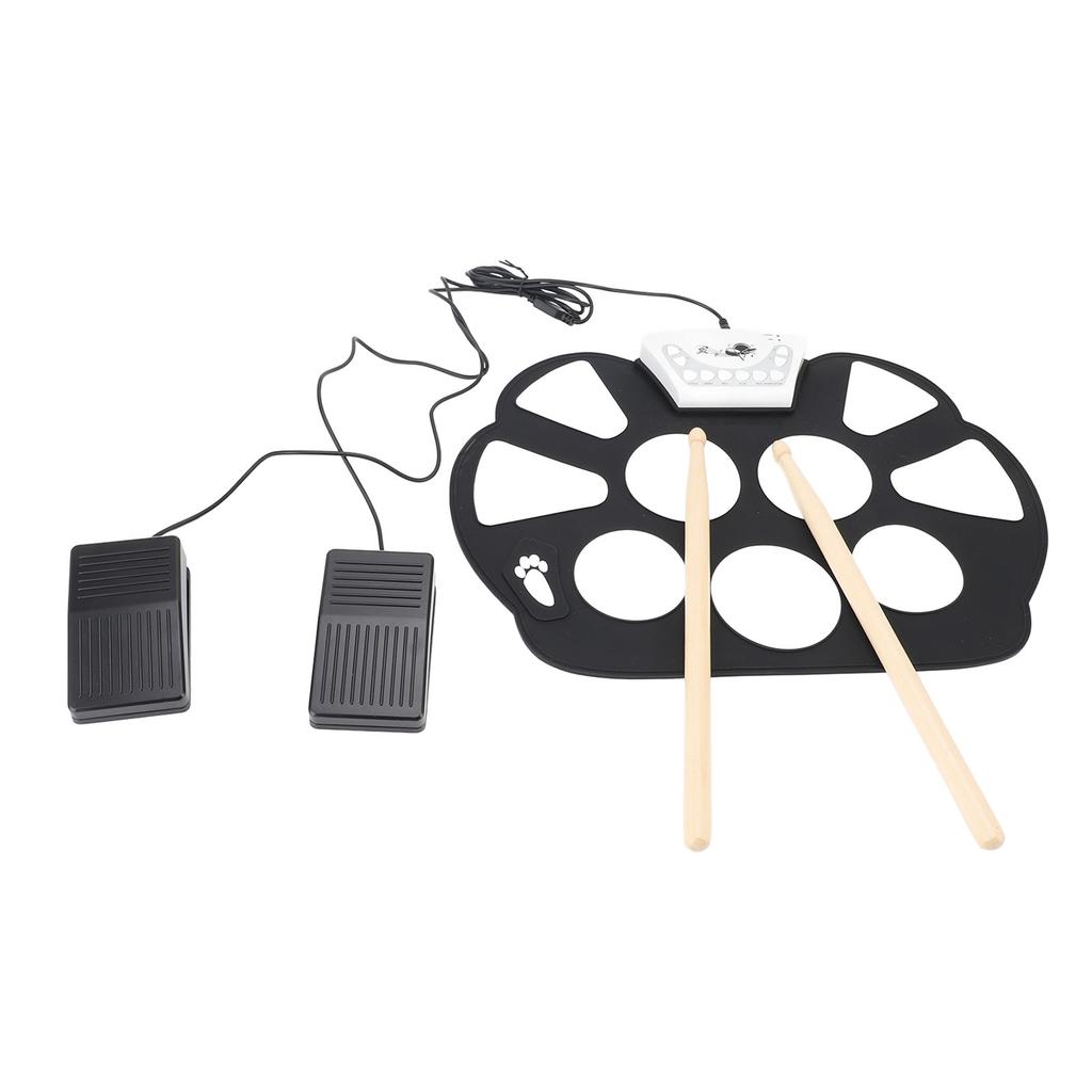 Hand Rolled Drum Pad Portable Electronic Drum Pad Foldable Silicone Hand Roll Electronic Drum Jazz