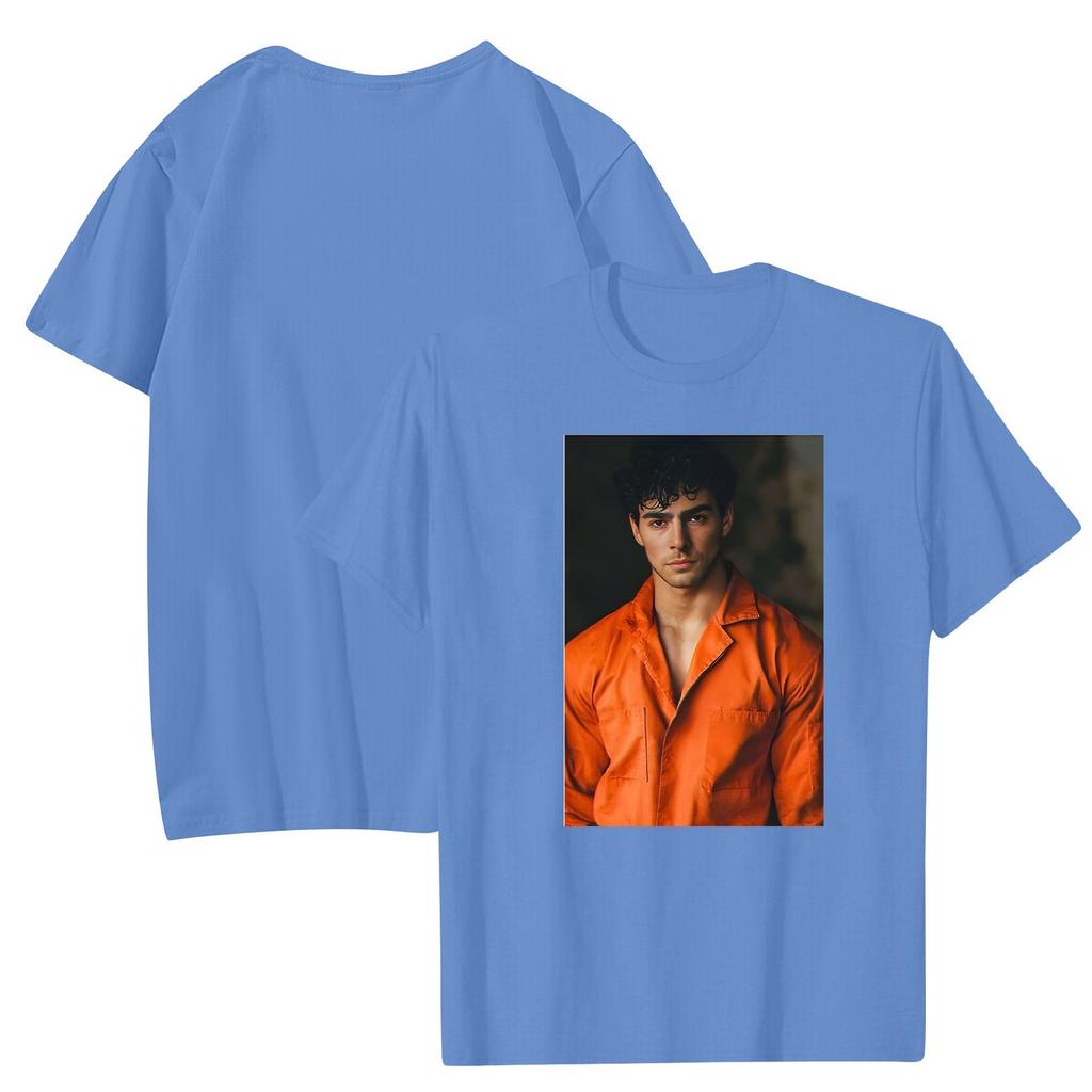 Мужская модная повседневная футболка с принтом, пуловер с круглым вырезом, топ с короткими рукавами