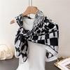 Artistic Burst Imitation Silk High-End Printing Large Square Scarf Silk Scarf Shawl Headscarf Neck Protection Scarf Decorative Scarf