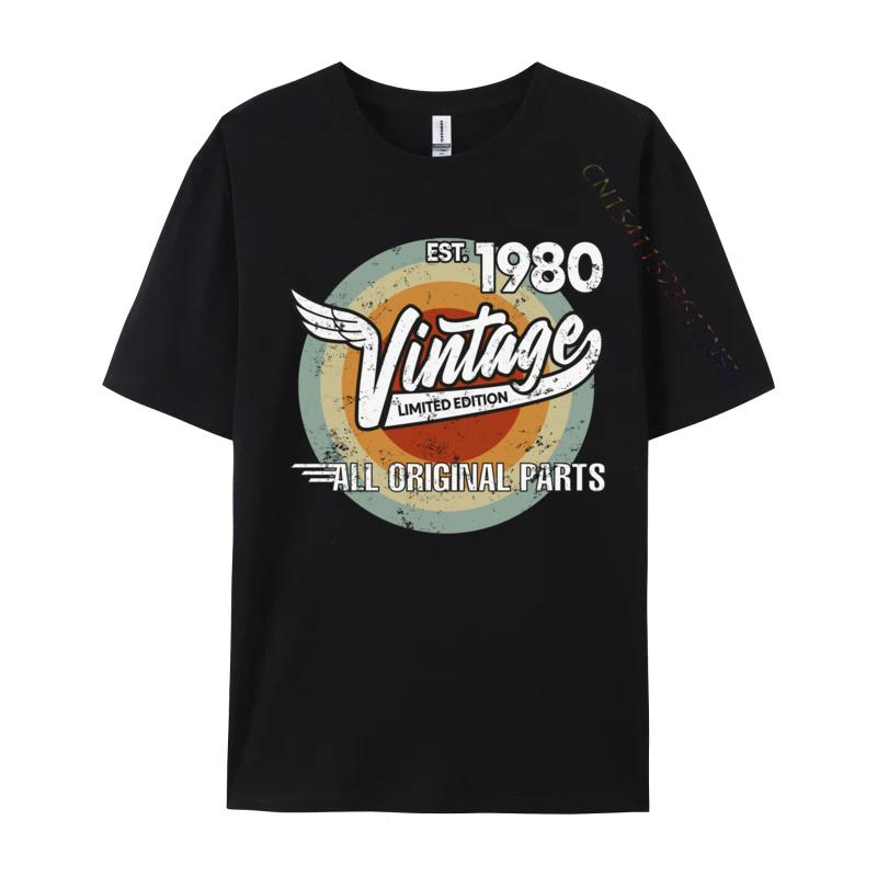 Unisex Clothing 1980 Born Made In 1980 Vintage Biker Birthday Gifts For Unisex Printed Tshirt Classic T Shirt Leisure Tshirt