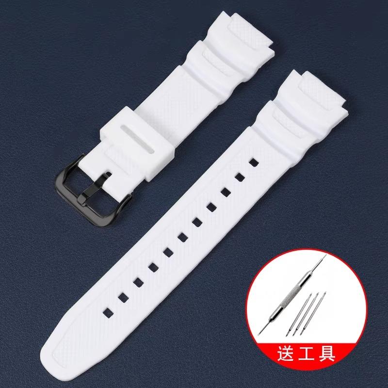 Аксессуары для ремешка часов подходят для Casio Watch W-218h / F-108 AE1200 / 1000 / 1300 смола силикон ремешок для часов 18 мм