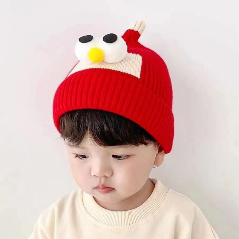 Children's Knitted Wool Hat Cartoon Cute Winter Boys and Girls Winter Baby Hat Warm Ear Protection