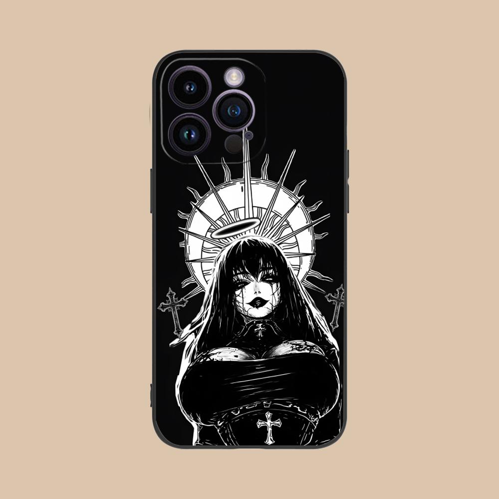 Ужасы Готический Арт Чехол для Мобильного Телефона для iPhone 17 16 15 14 13 12 11 X XR XS 8 7 Air Pro Max Plus Mini Цветной Чехол Красивый