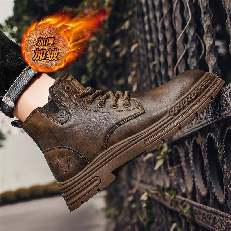 Новые зимние мужские плюшевые теплые повседневные ботинки Martin, модные и трендовые, высокие, универсальные и удобные мужские ботинки для отдыха на природе