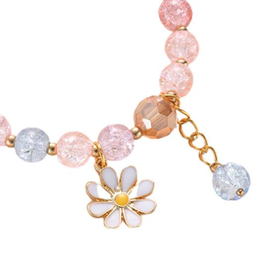 Студенческий браслет с подсолнухом и бисером, сладкий корейский стиль, универсальный браслет, подарок для девочек