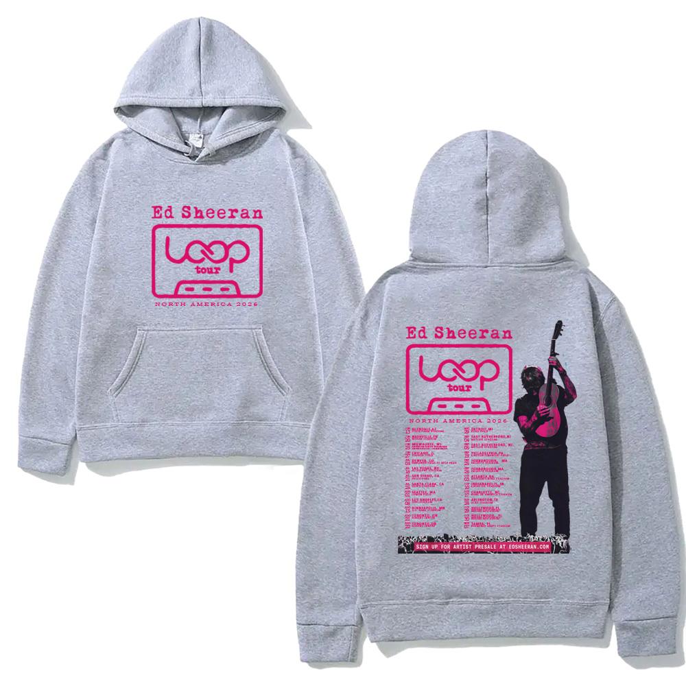 Худи Ed Sheeran 2026 LOOP Tour 2025НОВЫЙ Гранж Высококачественные Толстовки Одежда с Длинным Рукавом Панк Худи Удобный Худи Молетом