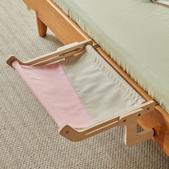 Bedside Cat Hammock Adjustable Cat Bed Window Perch with Wood Frame No Drilling Installation Pet