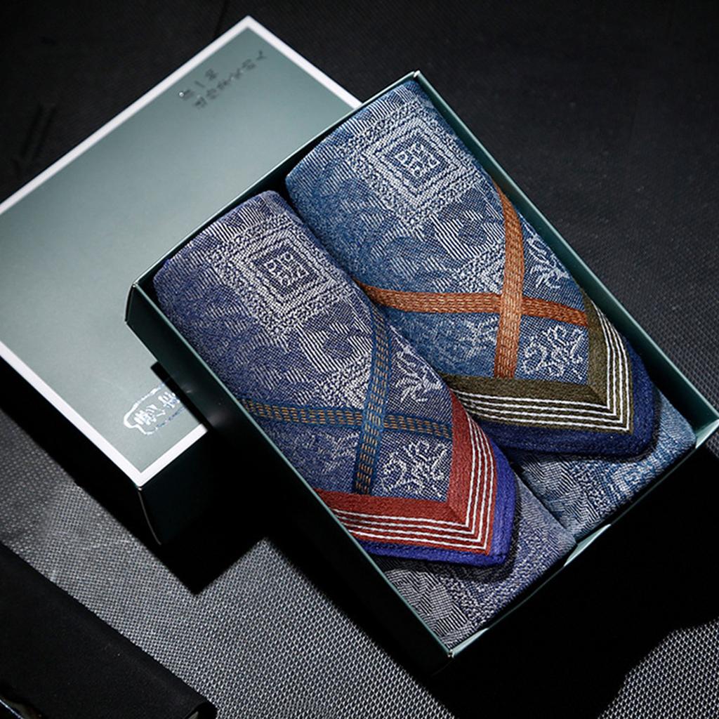 Men's Handkerchief Soft and Breathable Cotton Handkerchiefs Exquisite Pattern Sweat-absorbent