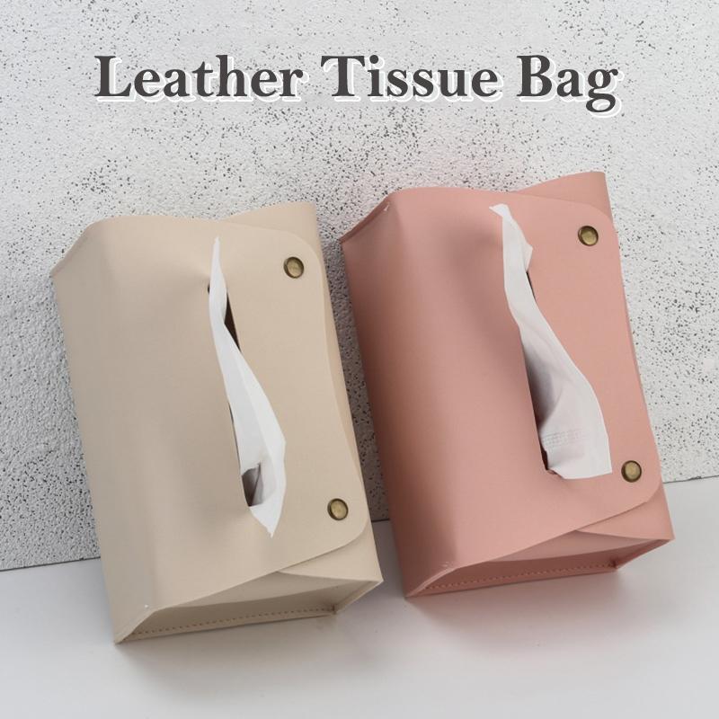 1Pcs Household Pu Leather Tissue Box Desktop Decoration Suitable For Dining Room Living Room Kitchen Tissue Storage Box