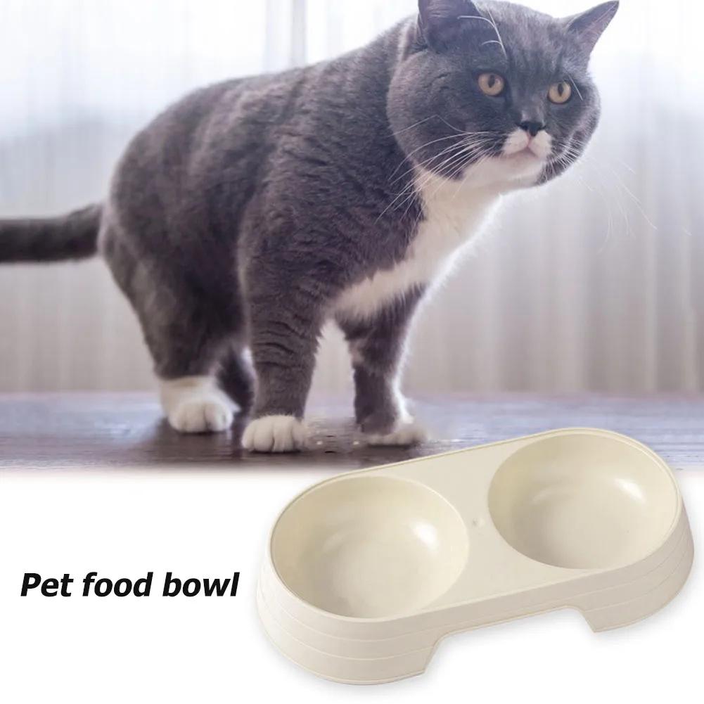 Double Pet Bowls 2 in 1 Candy Color Dog Food Water Feeder Pet Drinking Dish Feeder Cat Puppy Feeding Supplies Pet Accessories