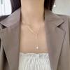 Delicate Pearl & Wheat Ear Pendant Necklace - Cold Style Clavicle Chain for Women