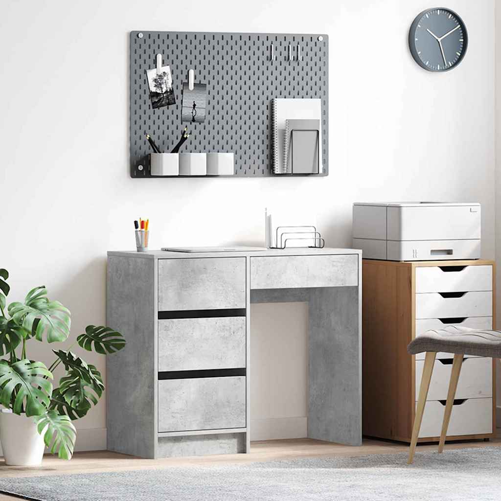 Concrete Grey Desk 90 x 37.5 x 75 cm Engineered Wood