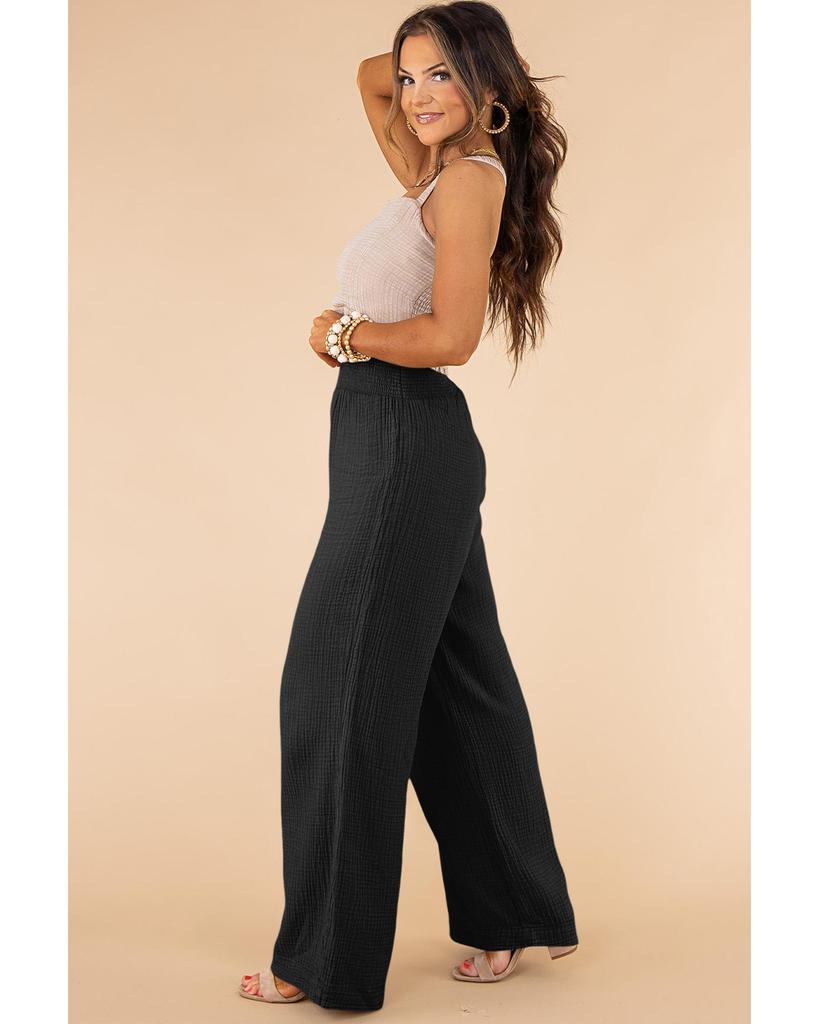 Azura Exchange Textured High Waist Wide Leg Pants
