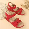 Women's Large Size Fish Mouth Sandals Shoes Casual Outdoor Velcro Slope Heel Sandals 35-43