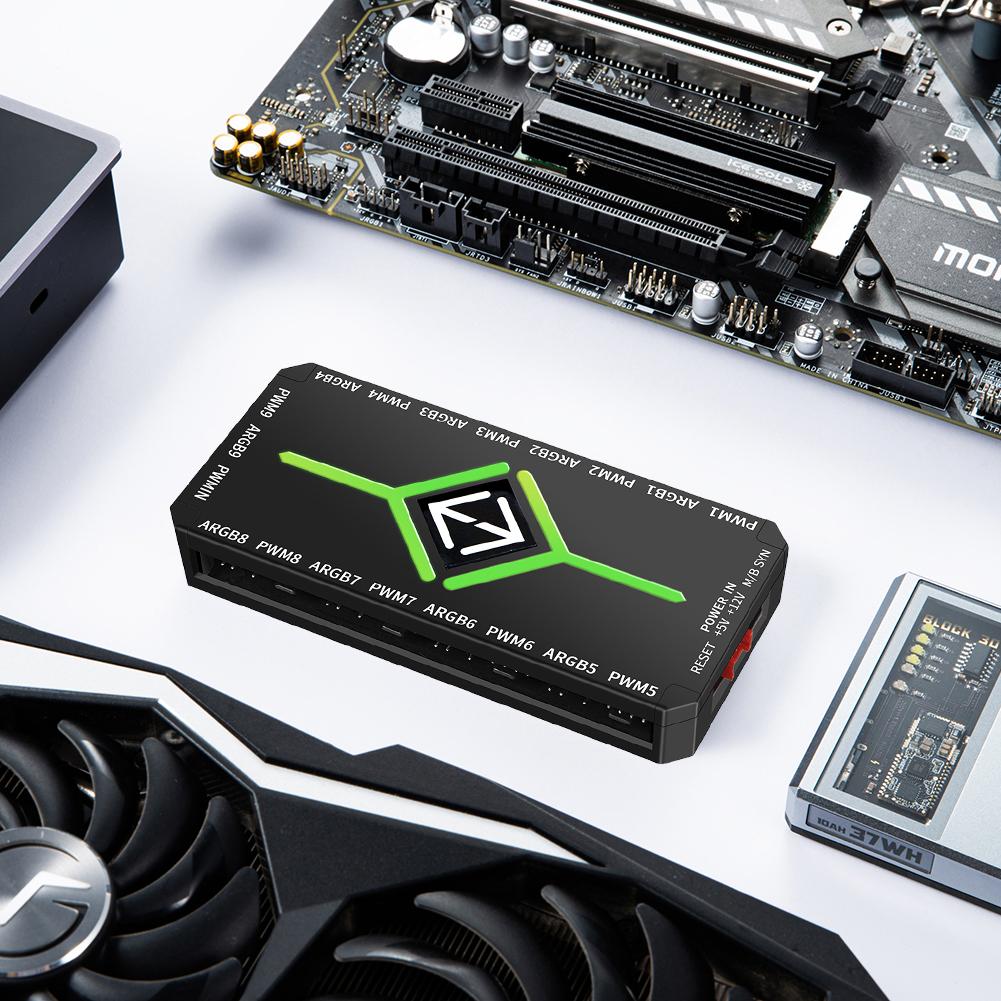 1 до 9 3 в 1 5 В 3-контактный контроллер ARGB охлаждающий вентилятор концентратор SATA блок питания 4-контактный ШИМ магнитный присоска концентратор для компьютера вентилятор корпуса ПК