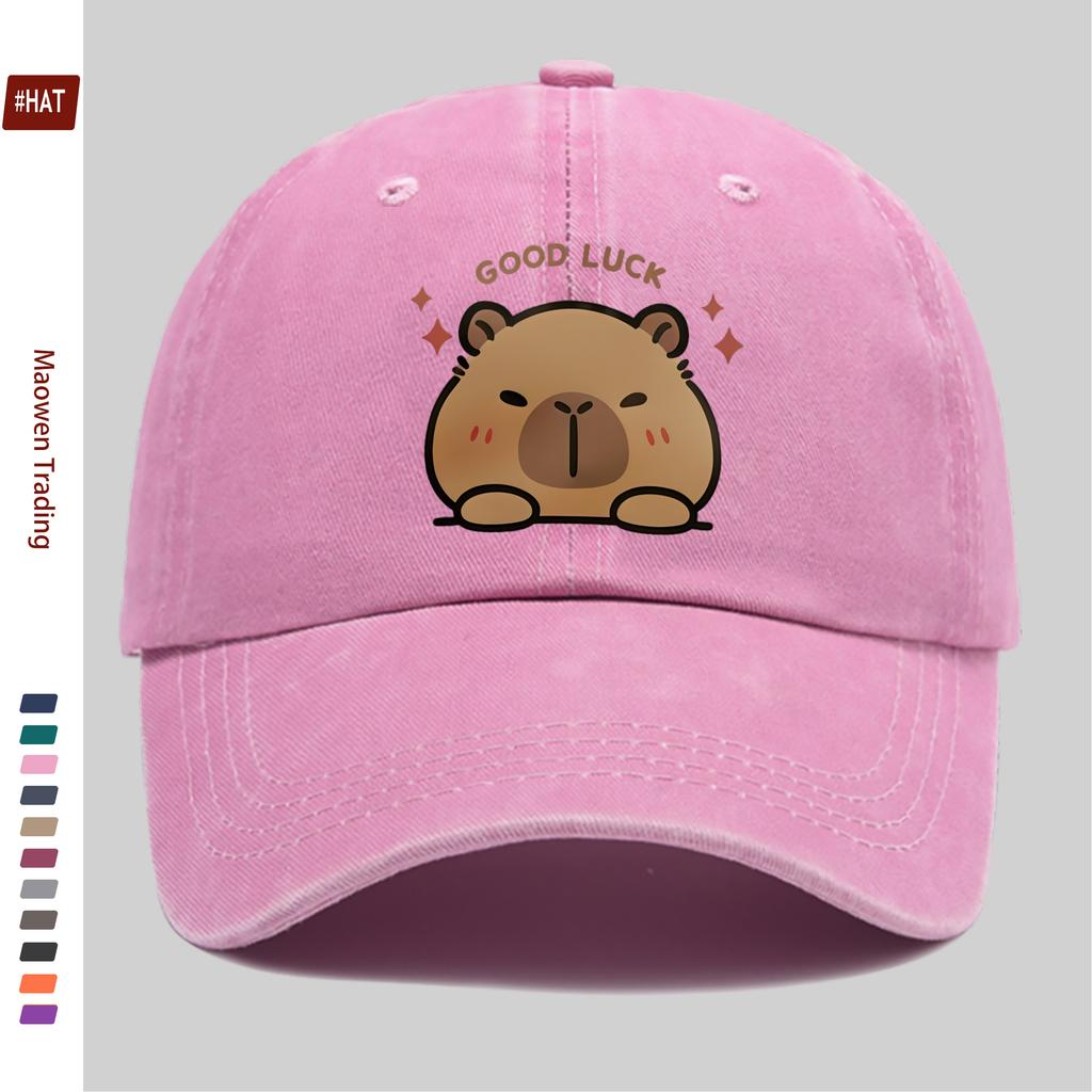 pc Cute Capybara Print Baseball Cap Fashion Casual Design Golf Hat Home Leisure Decor Hat Comfortable Lightweight Papa Cap