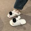 Женские однотонные шлепанцы Осень Зима Милые Мультяшные Легкие Удобные Плюшевые Туфли Домашние Теплые Нескользящие Домашние Хлопковые Тапочки