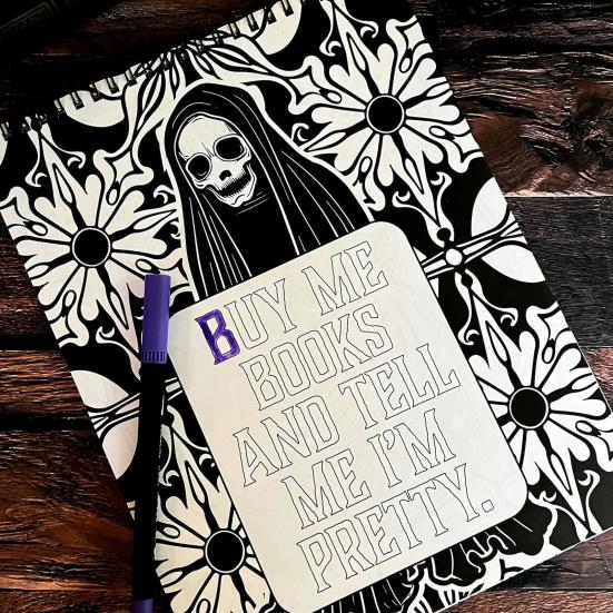 Раскраска «В ожидании ночи» Готика 30 перфорированных листов Драконы Кошки Спиральный переплет Портативная раскраска плотностью 160 г/м2 в картонной обертке