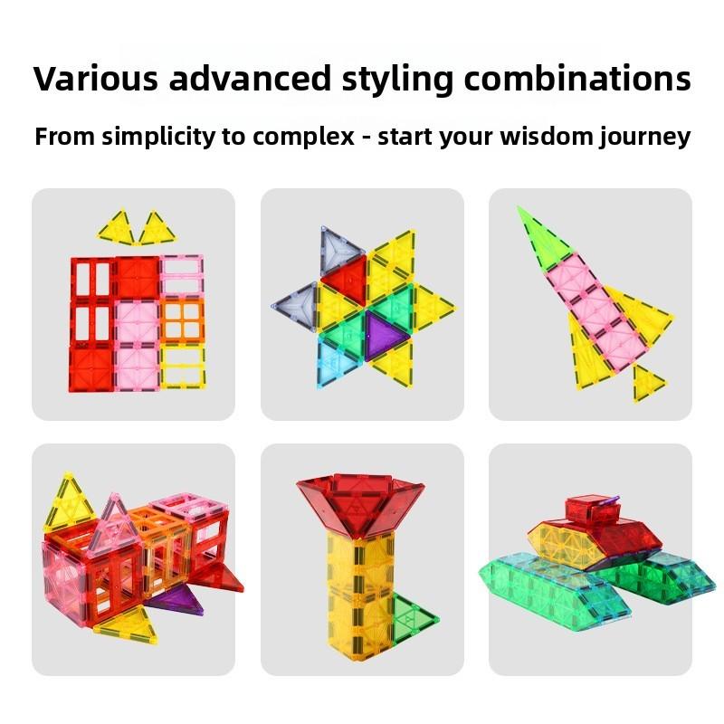 Магнитные строительные блоки STEM обучающая игрушка 2D 3D детская игрушка подарок креативность