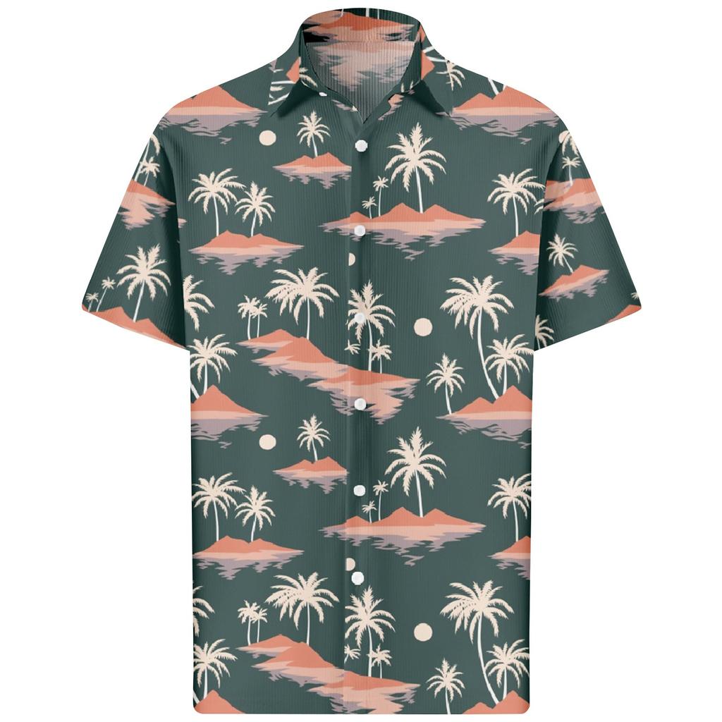 Men's Hawaiian Printed Button Short Sleeve Shirts Men's Casual Fashion Short Sleeve Shirts
