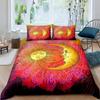 Sun Moon Duvet Cover Set Queen Microfiber Bohemian Black And White Print Yin Yang Comforter Cover Galaxy Star Twin Bedding Set