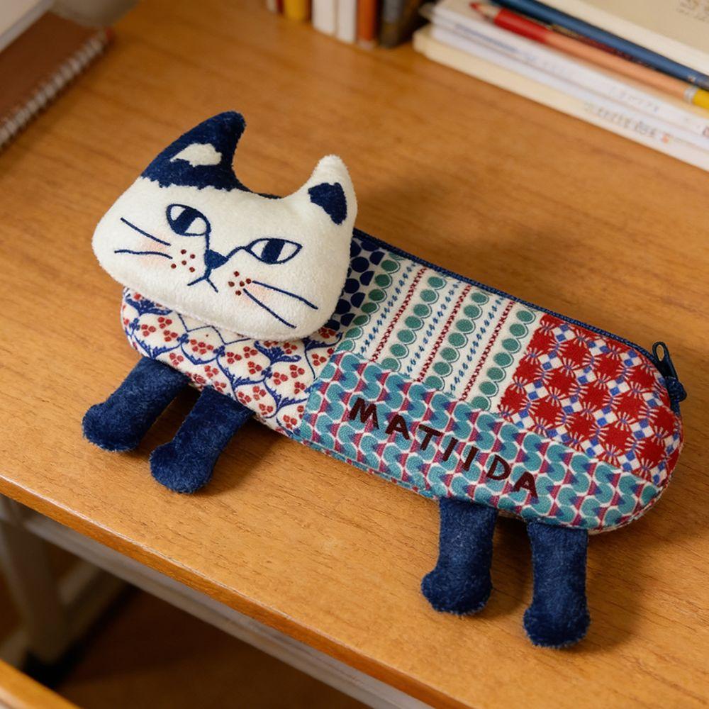 Portable Cat Climbing Pencil Case Multi-functional Pen Organizer Students Stationery Bag School