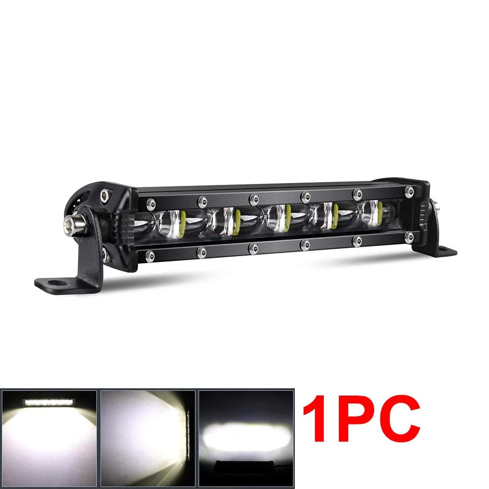8D 8" 12V 24V Прожектор Светодиодная Балка Внедорожная Тонкая Светодиодная Рабочая Балка для Грузовика Квадроцикла Автомобиля Фара для Вождения Противотуманная Фара Аксессуары 4x4