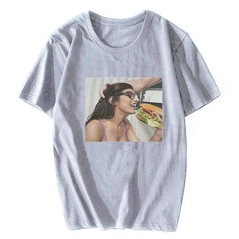 2025 Новая мужская футболка Mia Khalifa Летняя мужская футболка с коротким рукавом и круглым вырезом Хлопковая футболка Хип-хоп футболка Топ Харадзюку