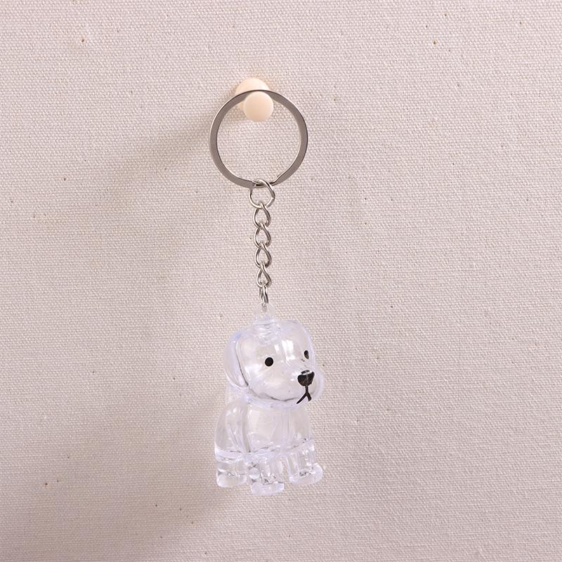 Cute Transparent Dog Hair Storage Cute Pendant Keychain Bag Pendant Couple Car Key Chains Jewelry Souvenir Collection Gift
