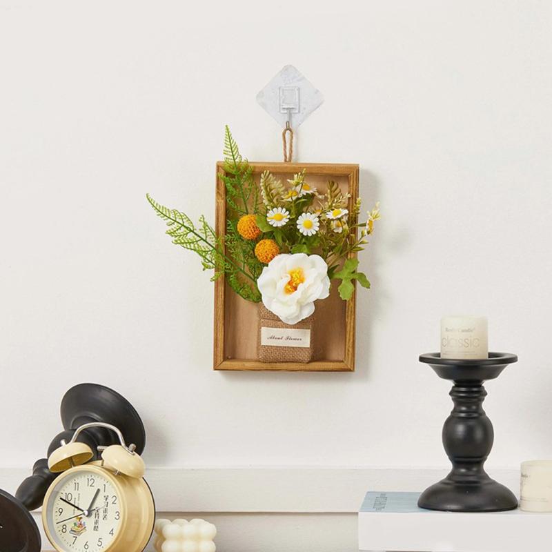 Подвесные цветочные украшения для гостиной Пластиковые настенные дверные поделки Искусственные растения Искусственные цветы Садовые украшения из дерева Украшения для дома