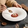White Ceramic Serving Plate Round Thick Soup Plate Pasta Dish Salad Plate Dessert Dish Molecular Cuisine Restaurant Tableware