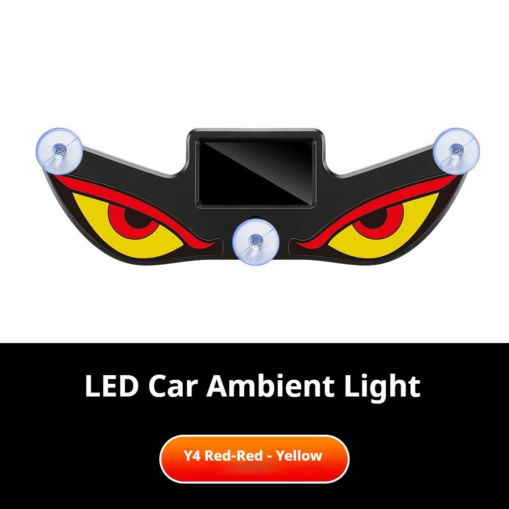 Upgrade Car Solar Energy Warning Light Devil Eyes USB Dual-Use LED Car Light Universal Rechargeable Color Changing Warning Light
