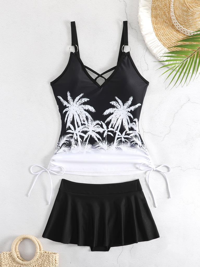 Two Pieces Swimsuit Swimdress Swimwear Women Beachwear Bathing Suit Push Up Biquini Women Swimsuit Female Swimwear