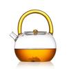 Pokaro Tea Transparent Teapot Teapot Heat Resistant Glass Unbreakable Glass Pot Round Black Tea Green Tea Fruit Tea Leaf Tea Comes with Strainer