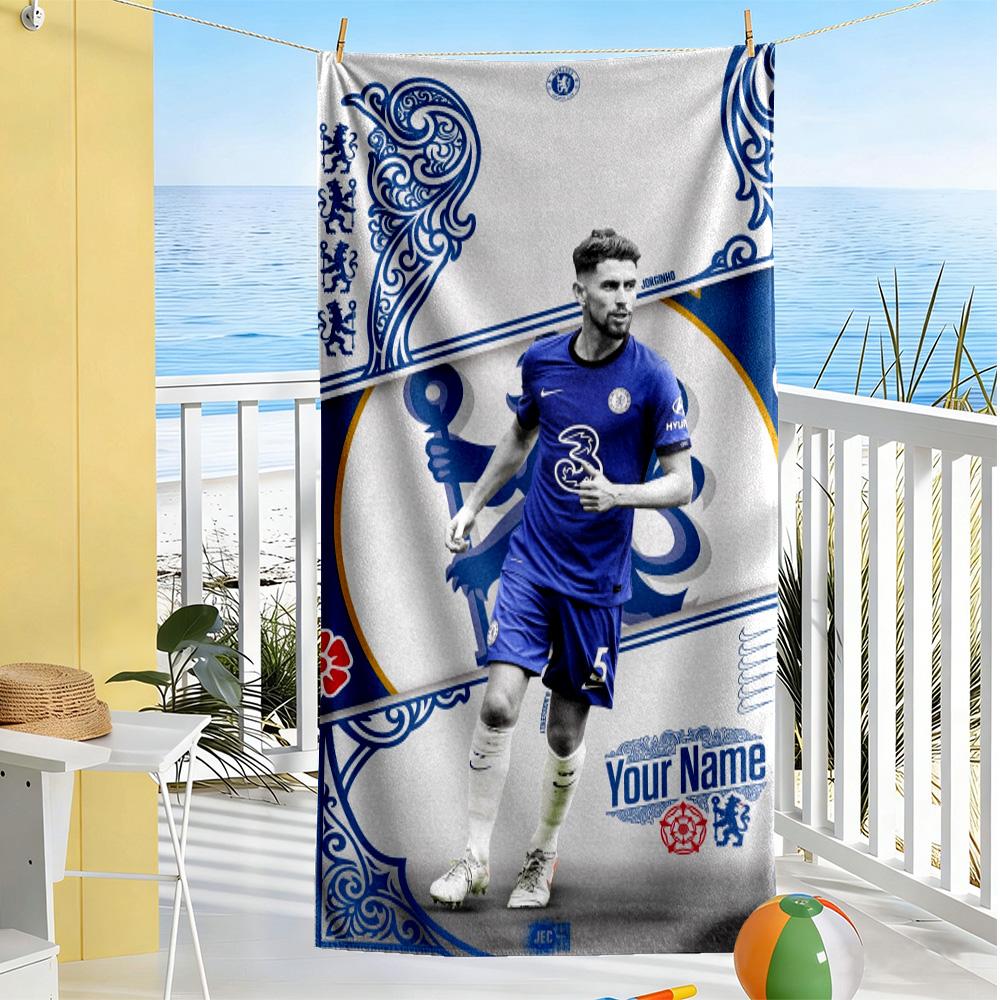 Chelsea Fc Football Player Customized Name Beach Towel High Absorbency & Quick-Dry Perfect for Traveling Yoga Camping and Swimming