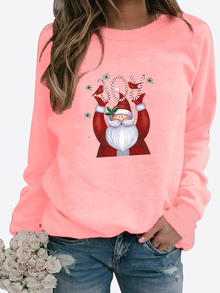 Весенне-осенний женский свитер с рождественской тематикой, утолщенный повседневный свитер с круглым вырезом и длинными рукавами, топ больших размеров