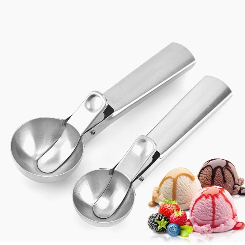 Ice Cream Ball Scoop Stainless Steel Fruit Scoop Multifunctional Cream Dipper Dual-Purpose Watermelon Ball Spoon Shovel Spoon