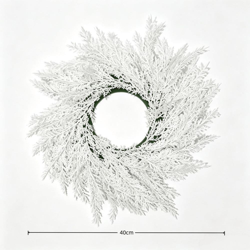 Frosted Surface Artificial Pine Needle Garland White Faux Pine Lightweight Material Faux Pine Garland Soft Texture Easy To Shape