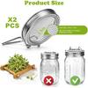 Stainless Steel Sprouting Lids for Wide Mouth Mason Jars, 2-Pack Reusable Bean Sprouts Growing Screen for Organic Seeds Germination