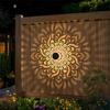 Hollow Solar Wall Lamp Iron Light Waterproof LED Solar Wall Light Flower Design Vintage Modern Outdoor Garden Light Villa Gate