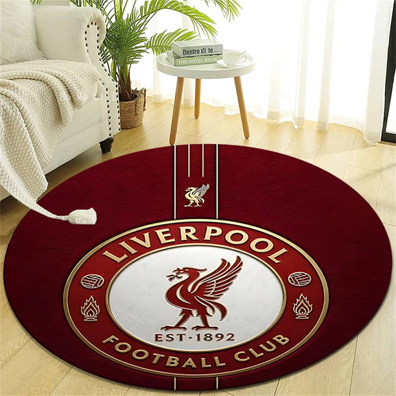 1pc L-Liverpool Print Round Carpet Chair Round Carpet Suitable for Bedroom Living Room Home Decorative Carpet