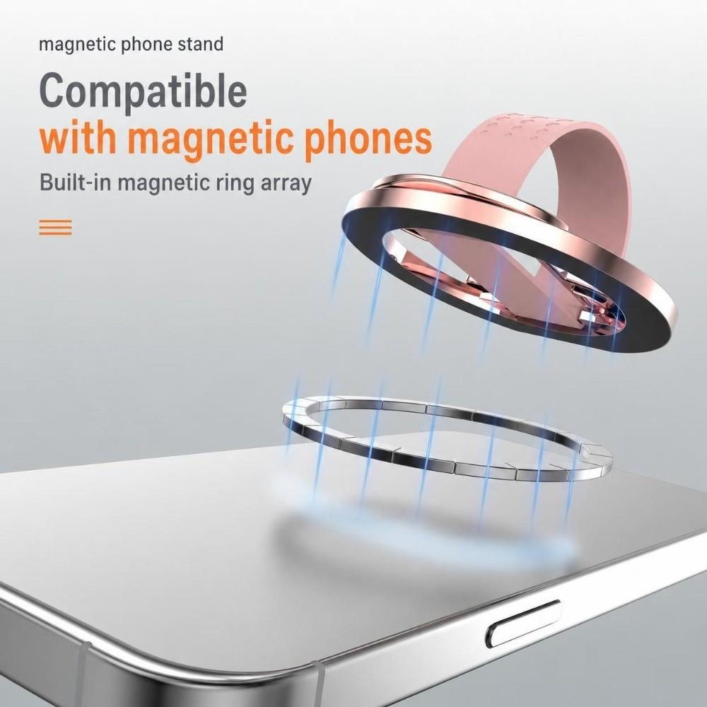 Alloy Magnetic Phone Stand Silicone Grip Phone Kickstand New Phone Ring Holder  for Mag‑Safe