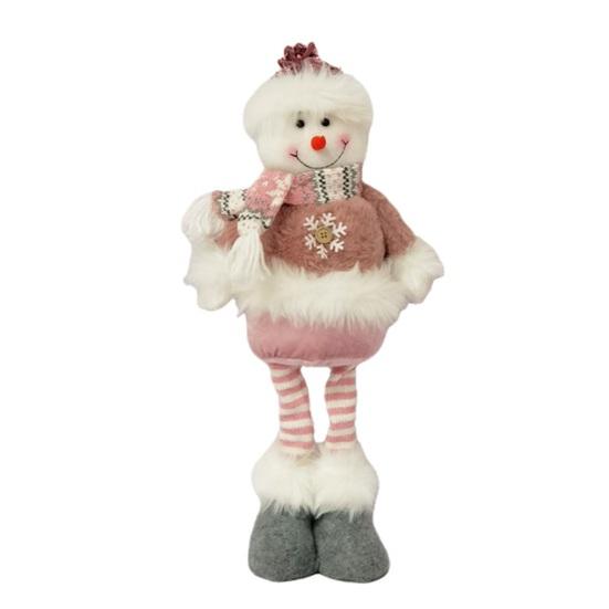 Длинноногая рождественская плюшевая кукла, стоящий снеговик, Санта-Клаус, рождественская кукла с выдвижными ногами для украшения дома и каминной полки