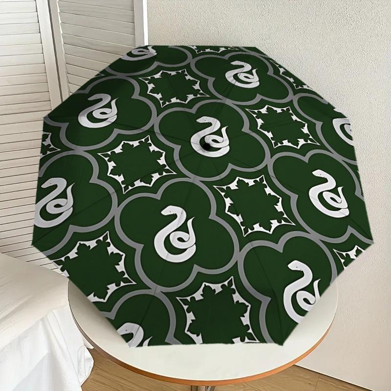 1PC Warner Snake Green Umbrella-8-Rib Reinforced, Automatic Open, Lightweight-A106