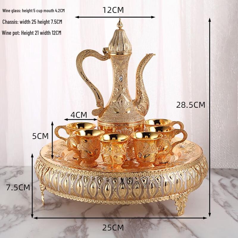 European Style Gold Metal Wine Set